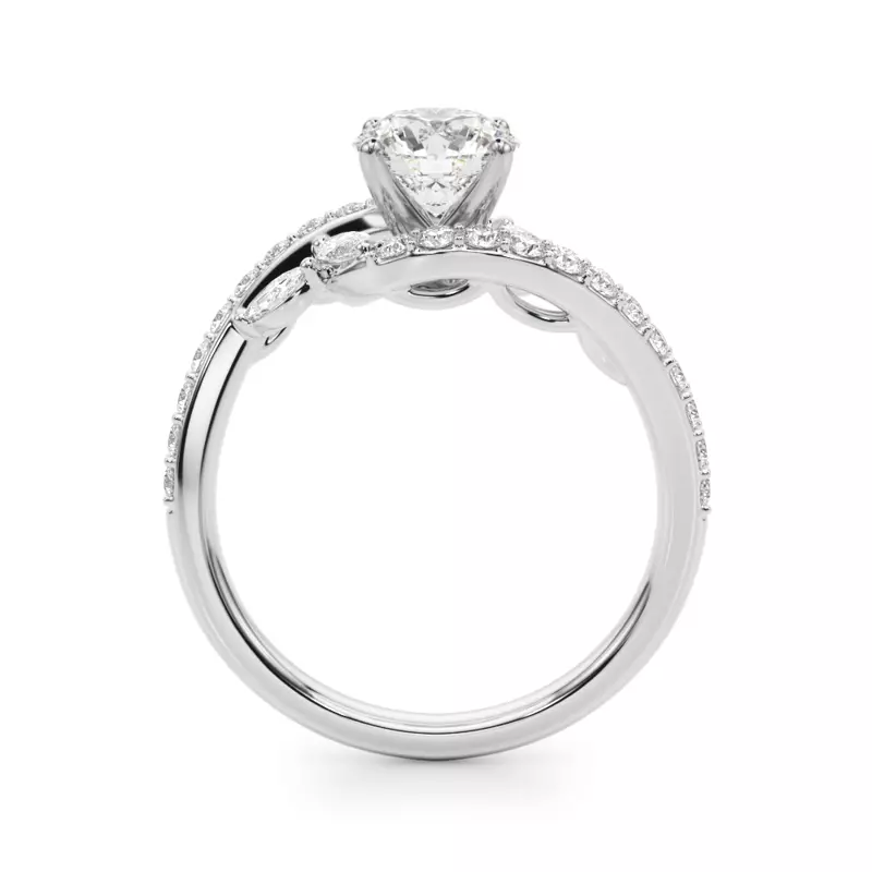 Platinum Ametrine Marquise And Round Diamond Bypass Engagement Ring