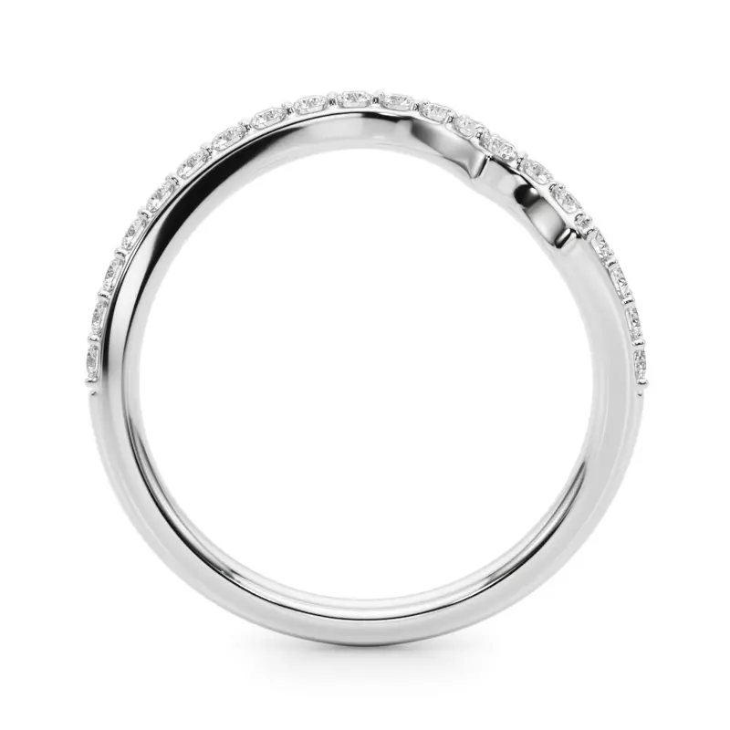 Platinum Ametrine Curved Pave Diamond Wedding Band