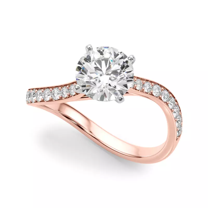 Ziridelle Bypass Pave Diamond Engagement Ring