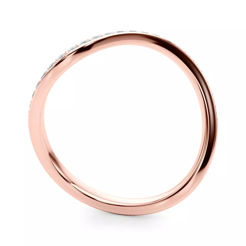 14K Rose Gold Ziridelle Bypass Pave Diamond Band