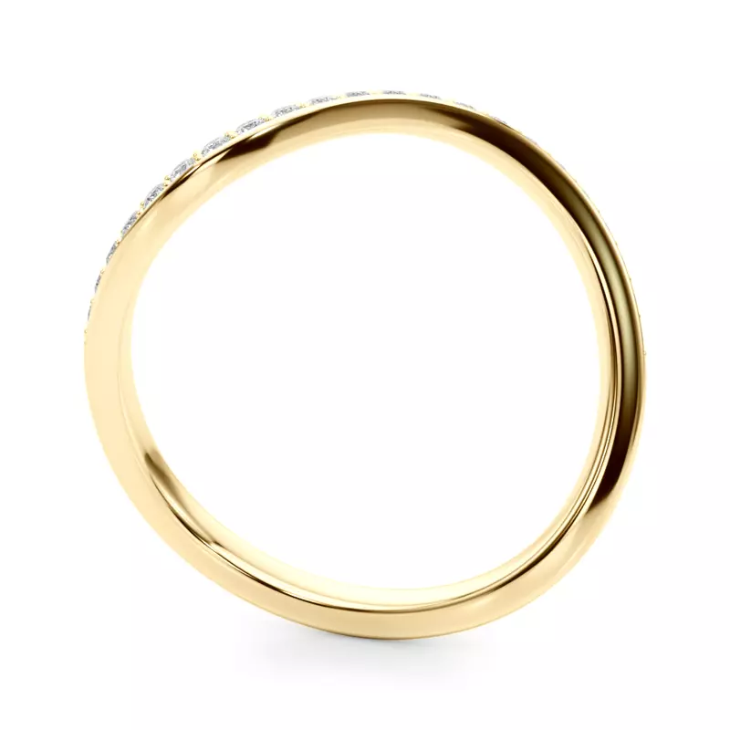 14K Yellow Gold Ziridelle Bypass Pave Diamond Band