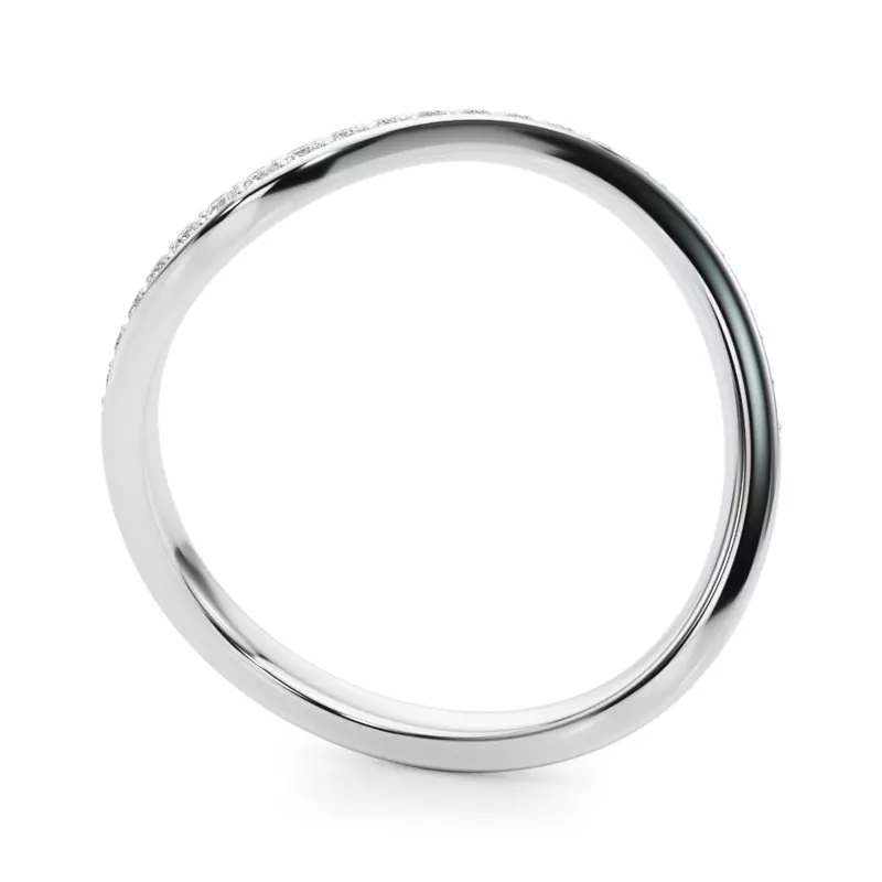 Platinum Ziridelle Bypass Pave Diamond Band