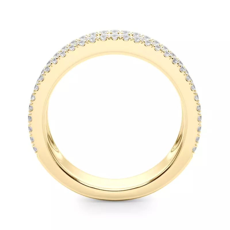 18K Yellow Gold Opulencia Round And Baguette Diamond Wedding Band
