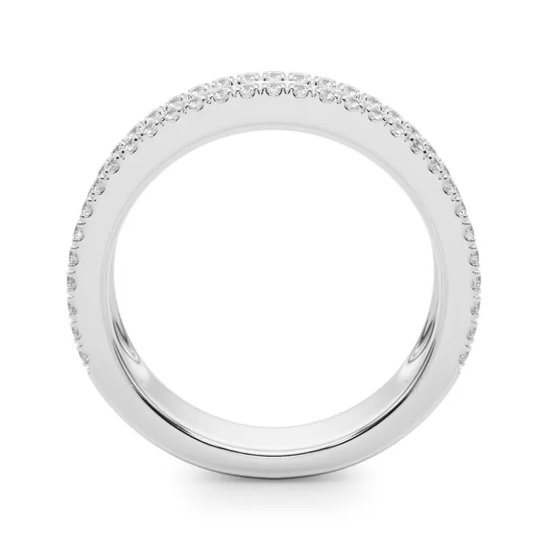 Platinum Opulencia Round And Baguette Diamond Wedding Band