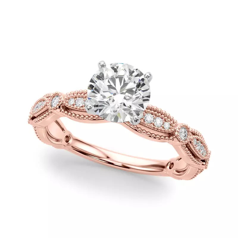 14K Rose Gold Topazia Vintage Inspired Engagement Ring