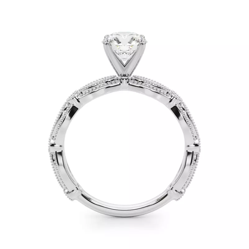 14K White Gold Topazia Vintage Inspired Engagement Ring