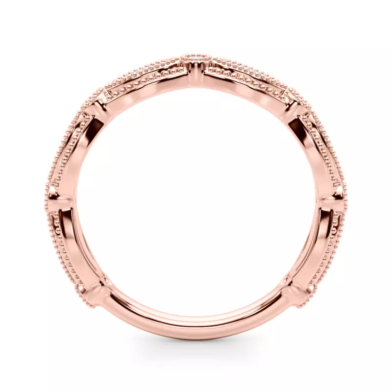 14K Rose Gold Topazia Vintage Inspired Wedding Band