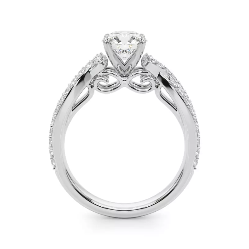 14K White Gold Coralia Pave Diamond Engagement Ring