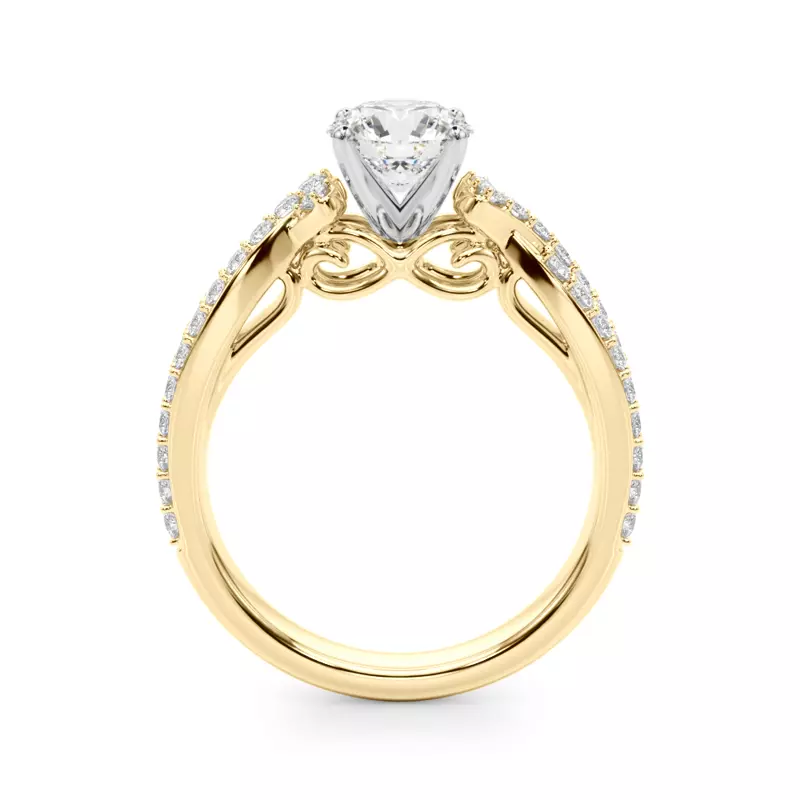 18K Yellow Gold Coralia Pave Diamond Engagement Ring