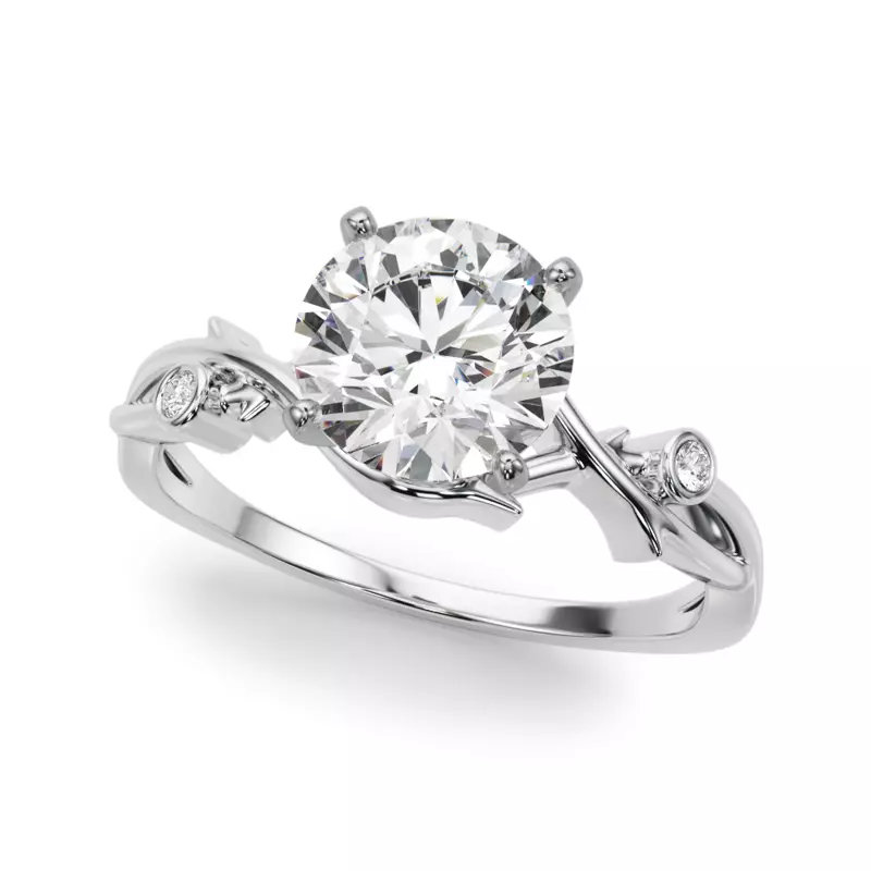18K White Gold Inara Nature Inspired Engagement Ring