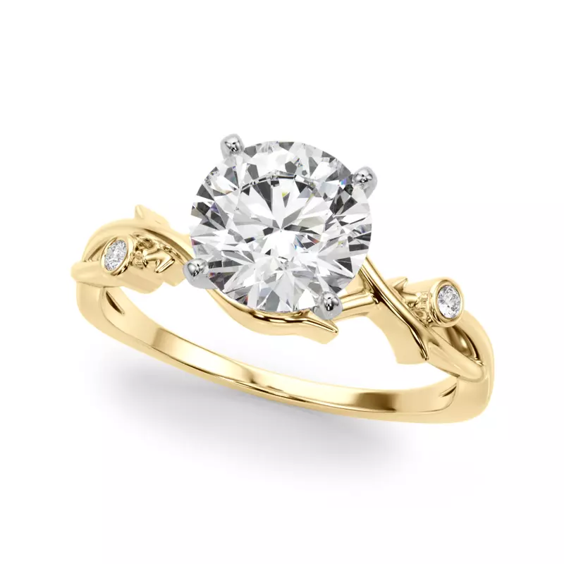 18K Yellow Gold Inara Nature Inspired Engagement Ring