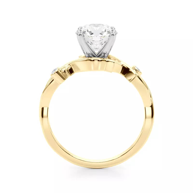 18K Yellow Gold Inara Nature Inspired Engagement Ring
