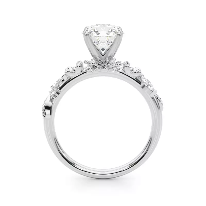 14K White Gold Tulum Floral Engagement Ring
