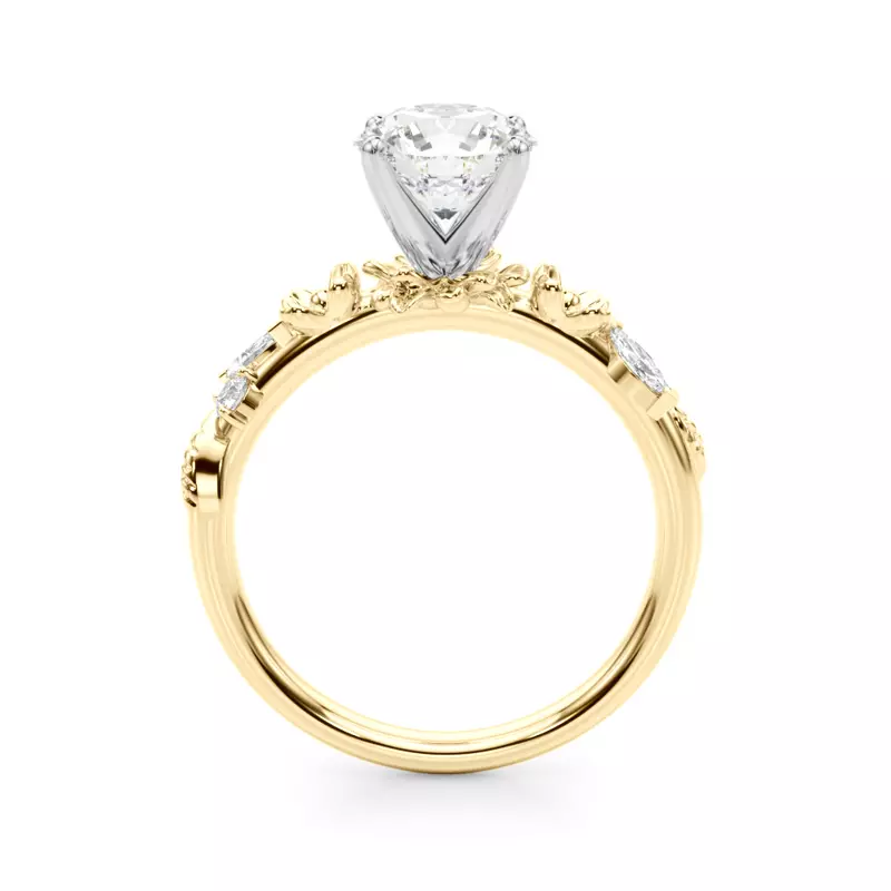18K Yellow Gold Tulum Floral Engagement Ring