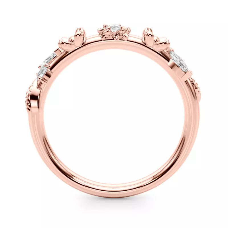 14K Rose Gold Tulum Floral Wedding Band