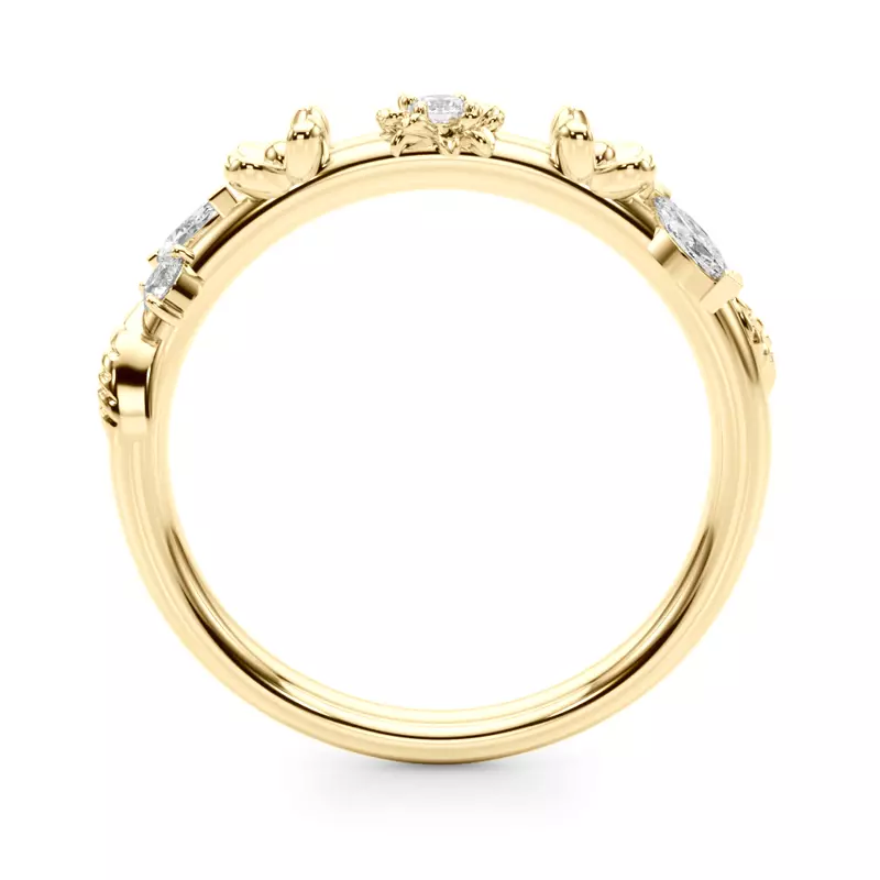 18K Yellow Gold Tulum Floral Wedding Band