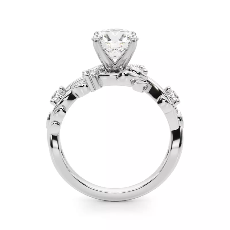 Platinum Flamenco Twisted Vine And Leaf Engagement Ring
