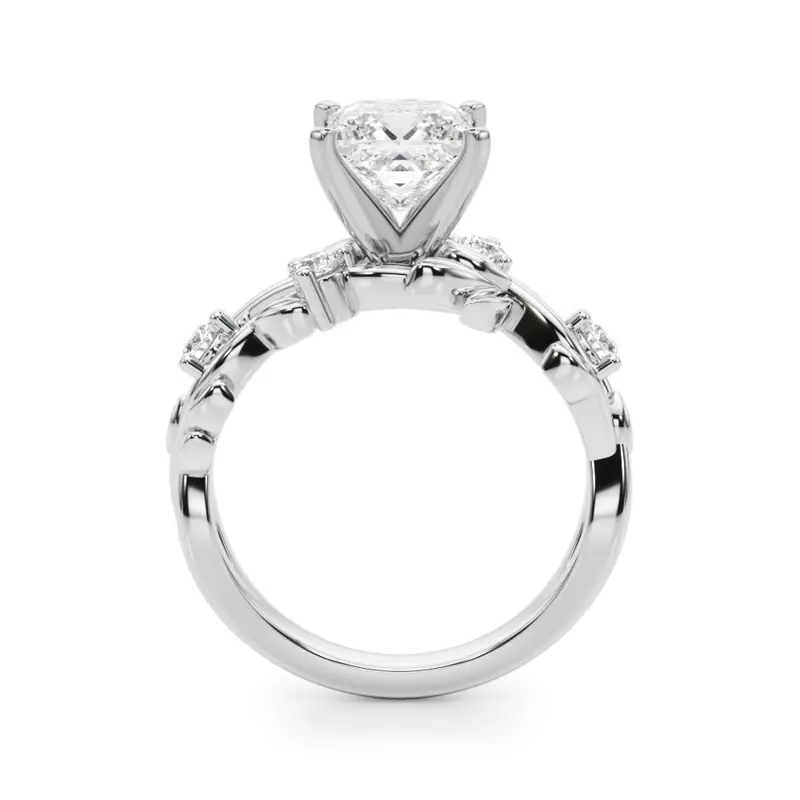 Platinum Flamenco Twisted Vine And Leaf Engagement Ring