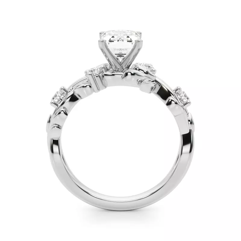 Platinum Flamenco Twisted Vine And Leaf Engagement Ring