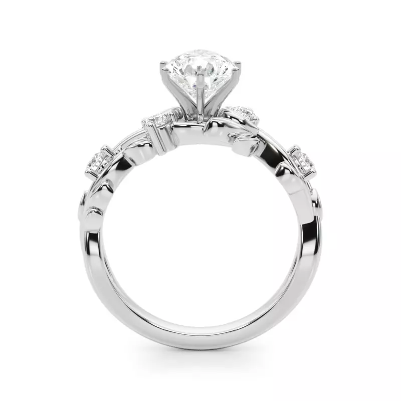 Platinum Flamenco Twisted Vine And Leaf Engagement Ring