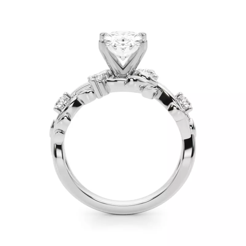 Platinum Flamenco Twisted Vine And Leaf Engagement Ring