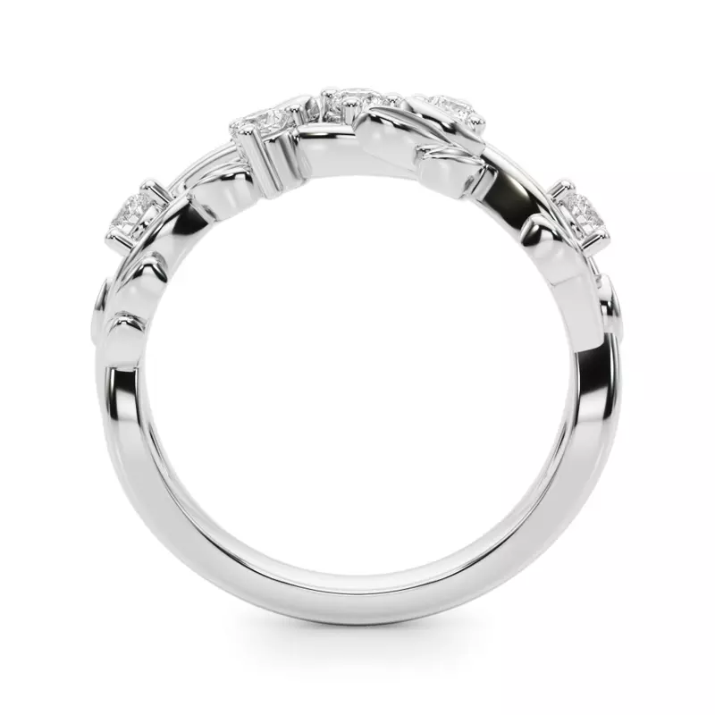 Platinum Flamenco Twisted Vine And Leaf Wedding Band