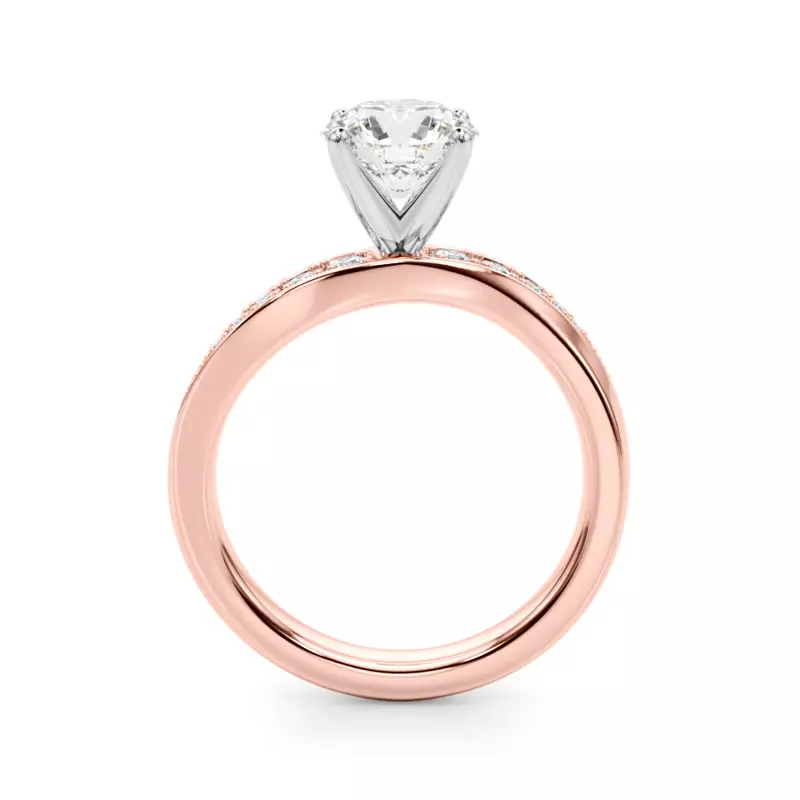 14K Rose Gold Carmen Modern Curved Engagement Ring