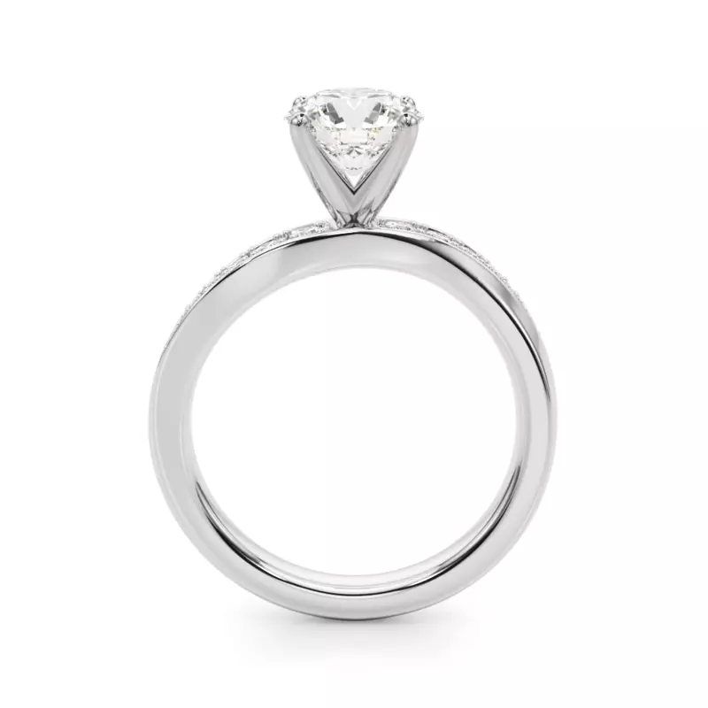 14K White Gold Carmen Modern Curved Engagement Ring