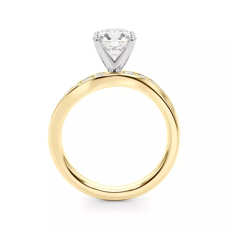 14K Yellow Gold Carmen Modern Curved Engagement Ring