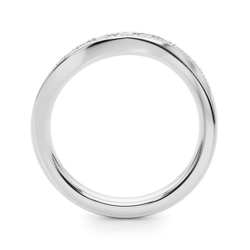 14K White Gold Carmen Modern Curved Band