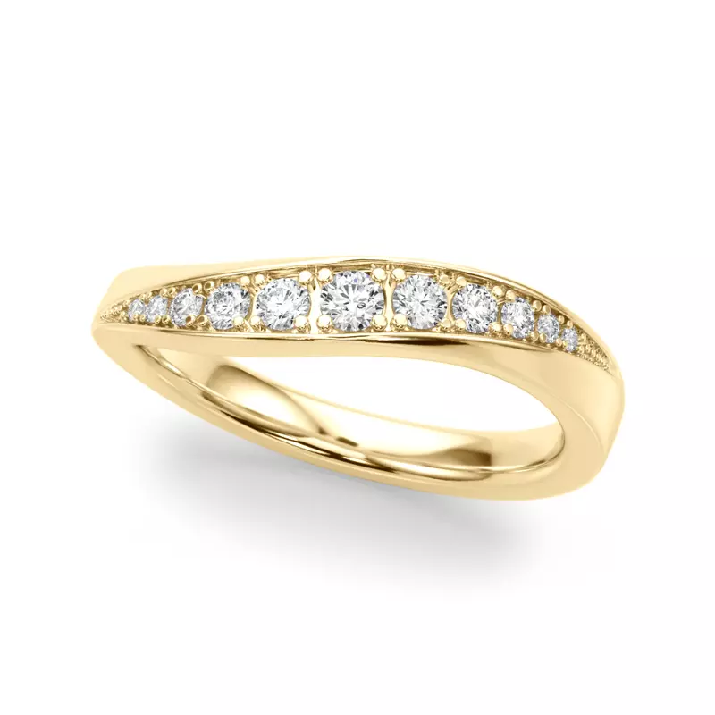 18K Yellow Gold Carmen Modern Curved Band