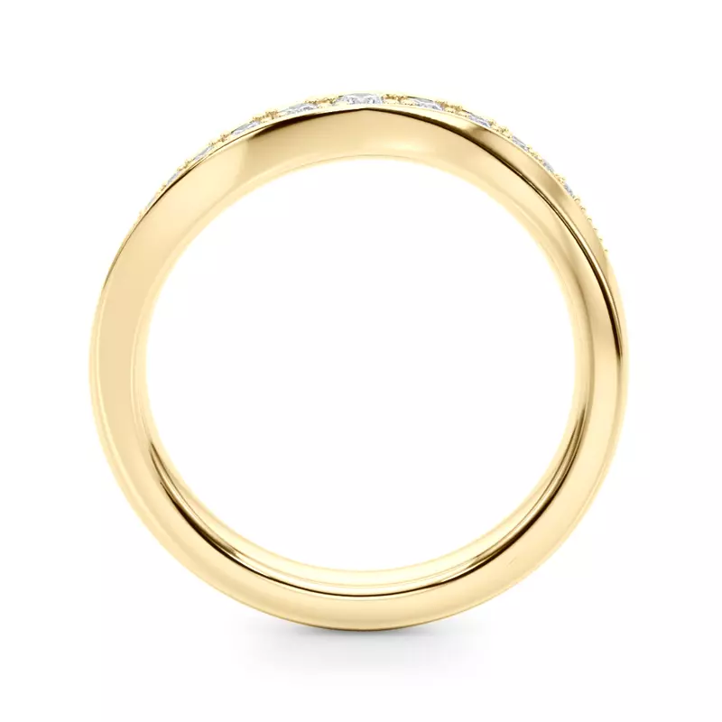 18K Yellow Gold Carmen Modern Curved Band