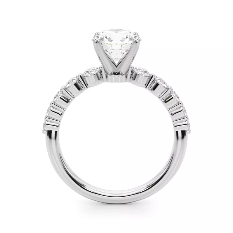 14K White Gold Rhossili Floating Graduated Diamond Engagement Ring