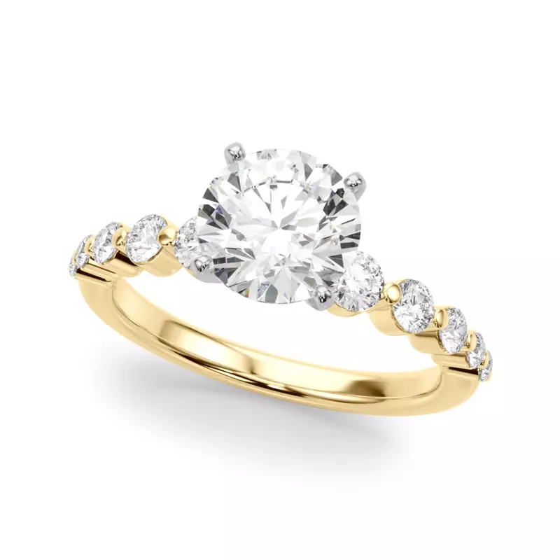 18K Yellow Gold Rhossili Floating Graduated Diamond Engagement Ring