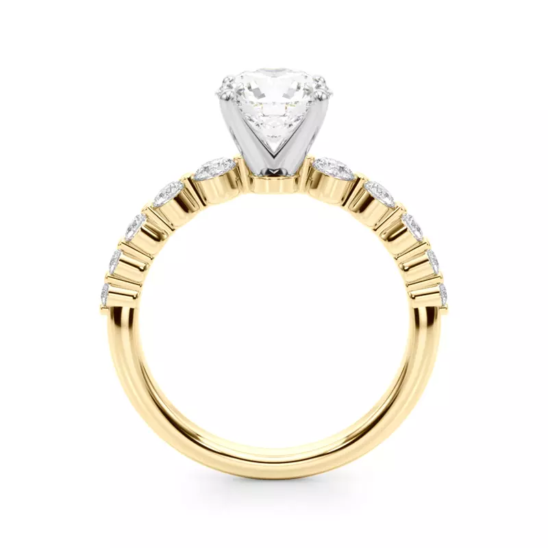 18K Yellow Gold Rhossili Floating Graduated Diamond Engagement Ring
