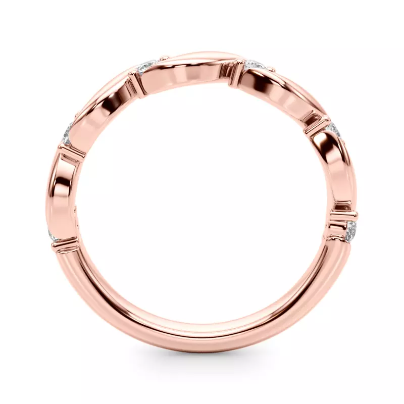 14K Rose Gold Mykonos Twist Pave Band