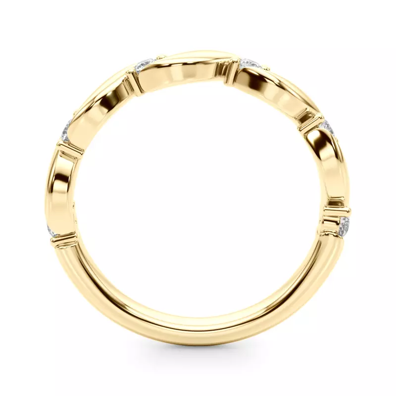 14K Yellow Gold Mykonos Twist Pave Band