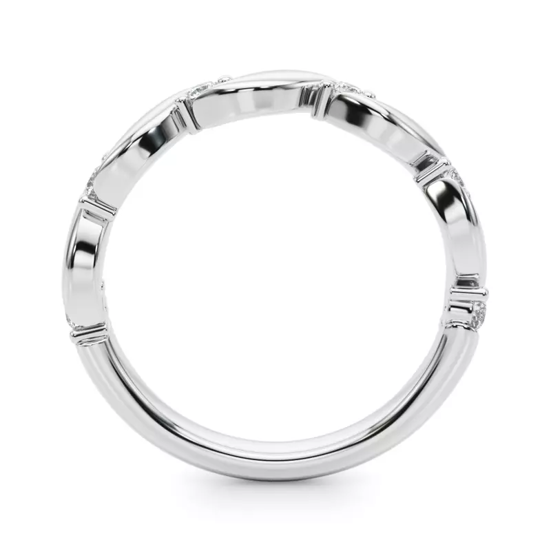 18K White Gold Mykonos Twist Pave Band