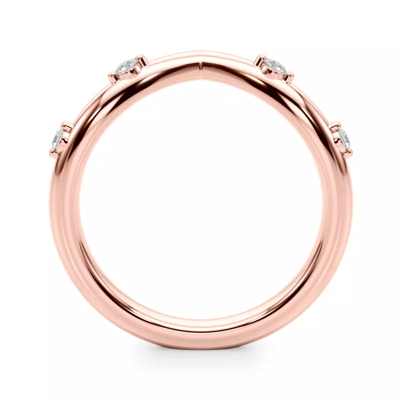 14K Rose Gold Aspyn Chevron Diamond Band