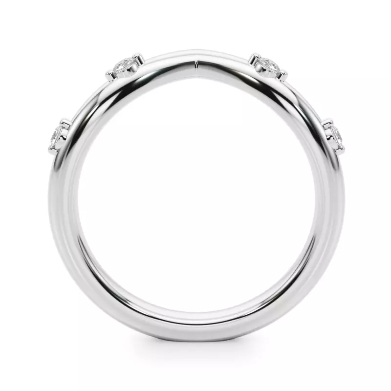 14K White Gold Aspyn Chevron Diamond Band