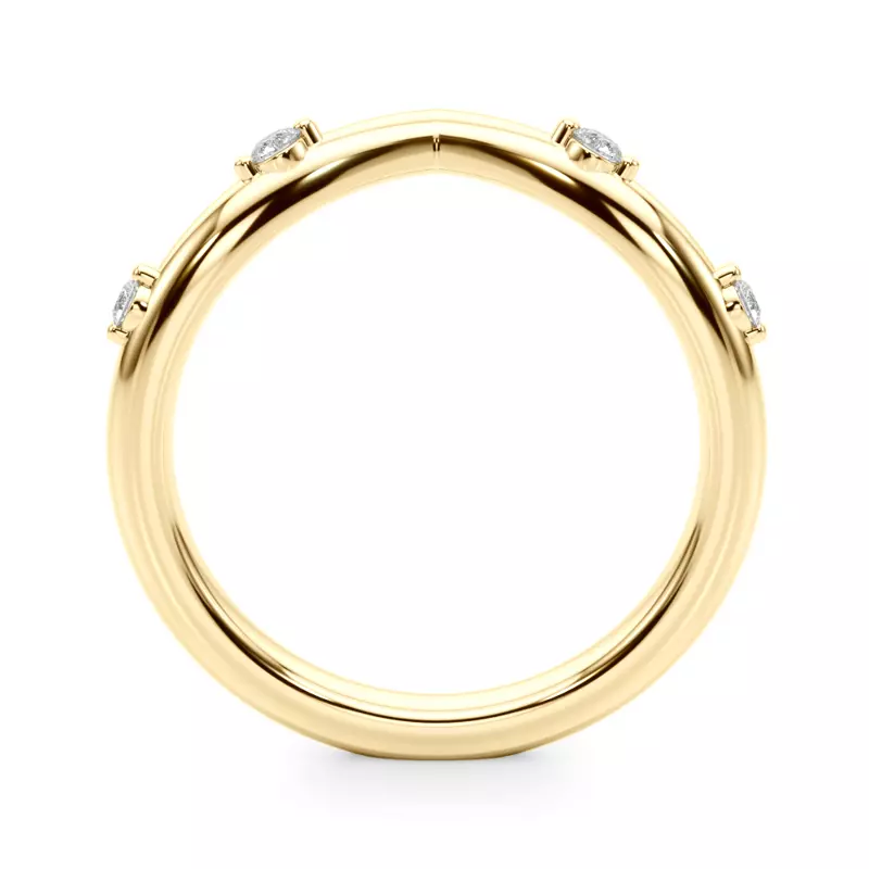 14K Yellow Gold Aspyn Chevron Diamond Band