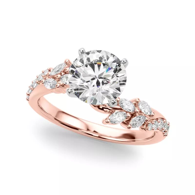 Lynx Diamond Leaf Engagement Ring