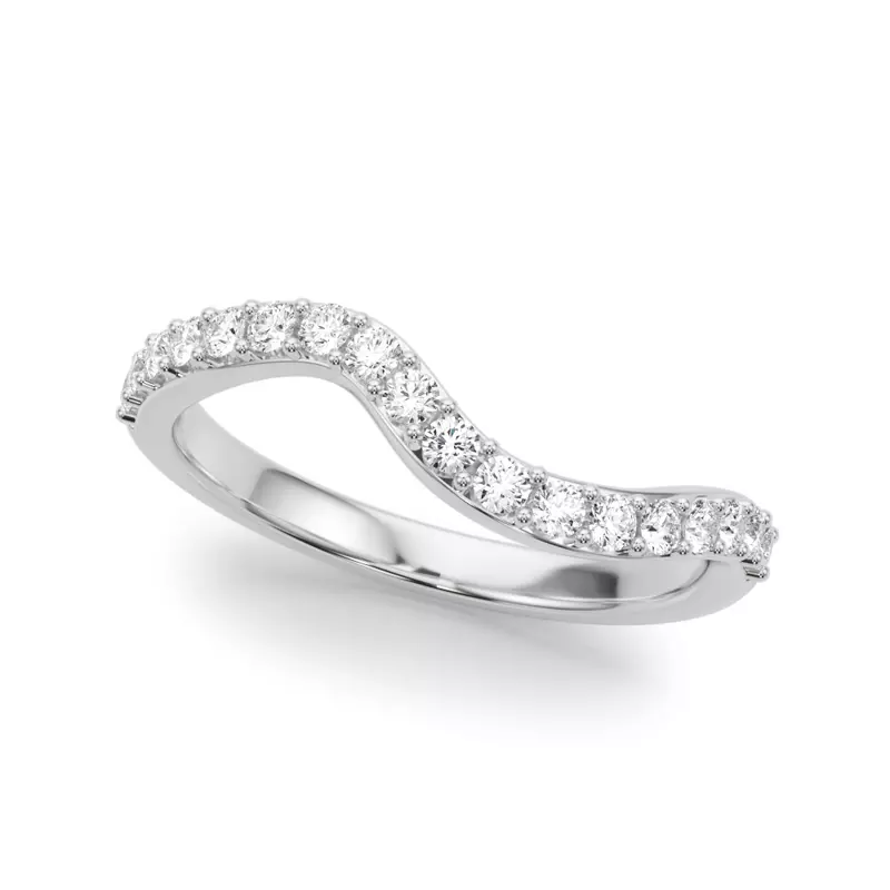 Lynx Diamond Leaf Engagement Ring - 14K White Gold
