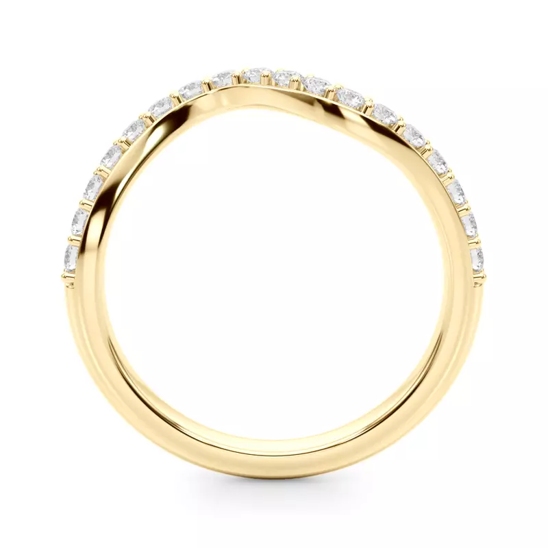 14K Yellow Gold Lynx Curved Pave Band