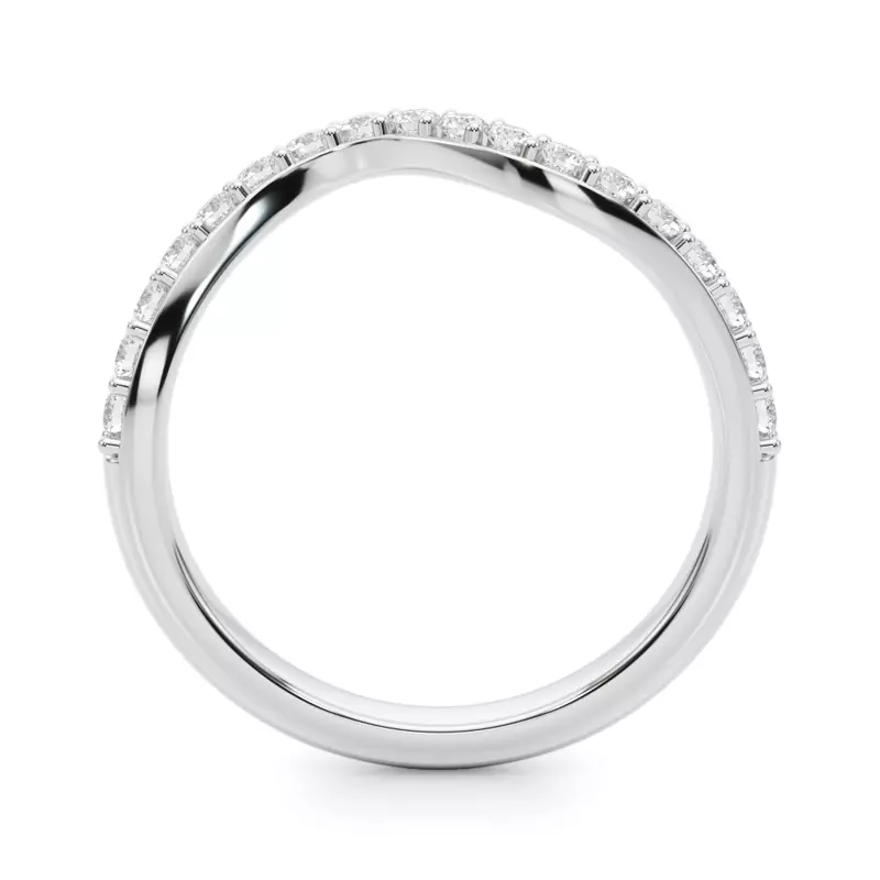 18K White Gold Lynx Curved Pave Band