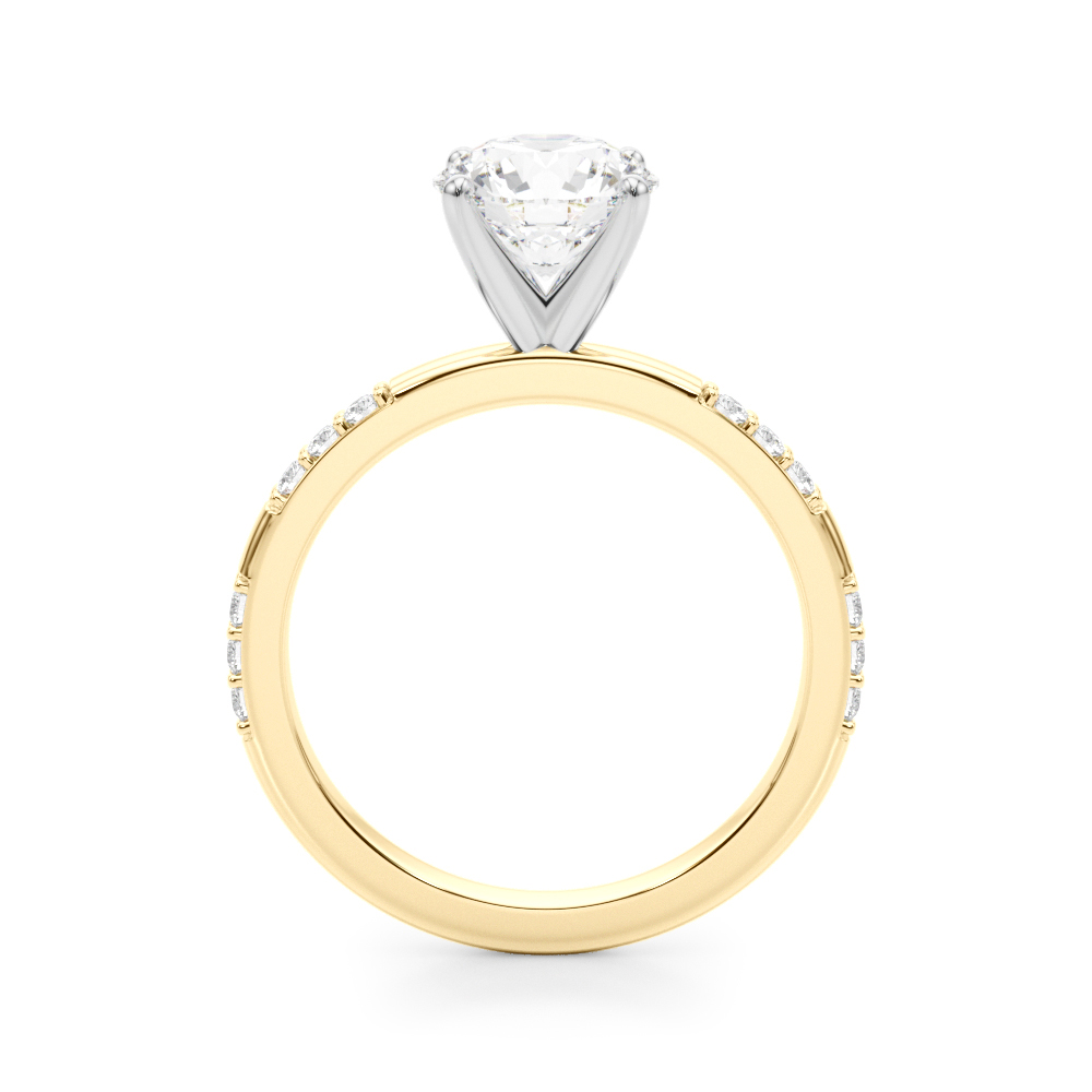 18K Yellow Gold Dove Pave Engagement Ring