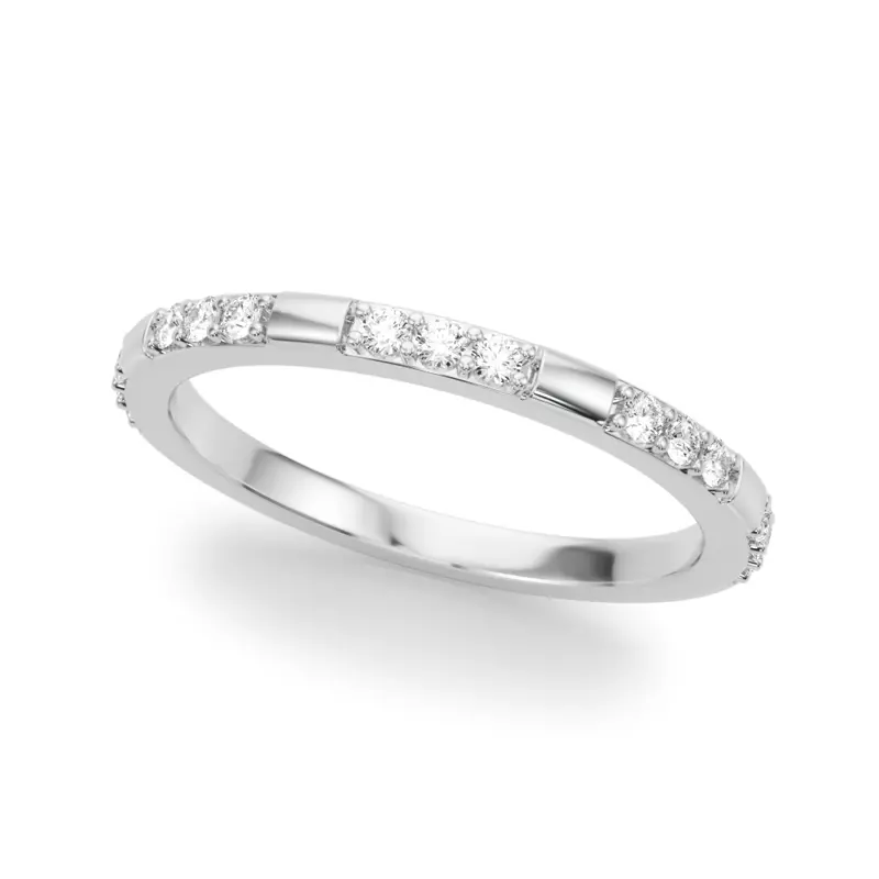 18K White Gold Dove Pave Band