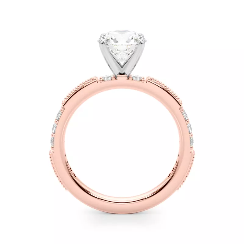 14K Rose Gold Capucine Milgrain Channel Engagement Ring