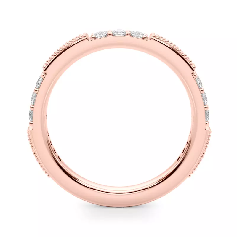 14K Rose Gold Capucine Milgrain Channel Band