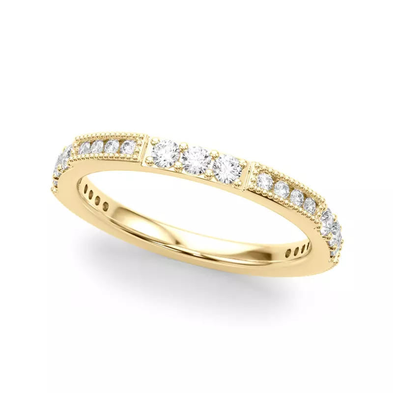 18K Yellow Gold Capucine Milgrain Channel Band